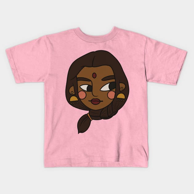 Desi Girl Kids T-Shirt by daniasdesigns